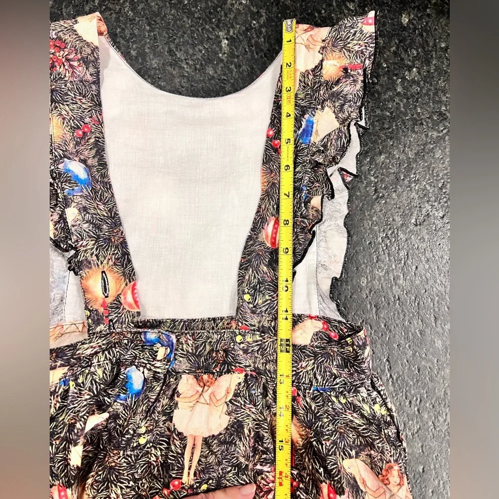 Kip & Co Flower Fairies Christmas Angel Heirloom Linen Pinafore Dress - Picture 10 of 13